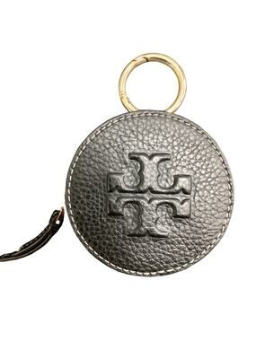 Tory Burch Wallet/ Coin Hard Case Women’s 1 Size Pebbled Leather Black And Gold